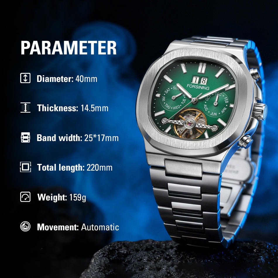 Forsining Automatic Men's Mechanical Watch Hollow Flywheel Design_voghion.com