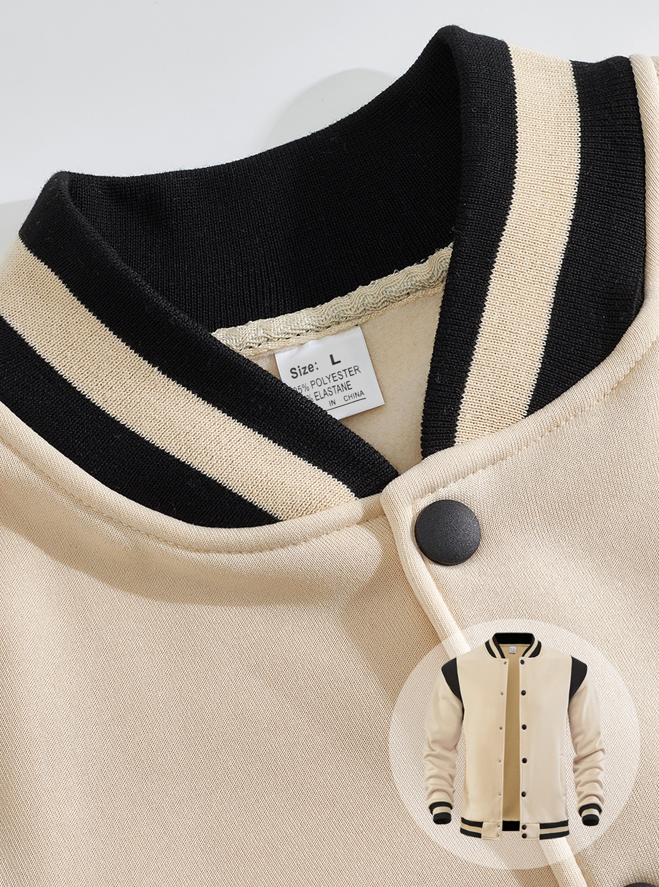 Giacca baseball casual in pile da uomo stile europeo_voghion.com