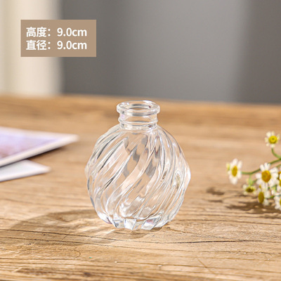 Retro repujado mini florero transparente hidropónico flor arreglo florero de cristal salón aromaterapia botella adornos Decoración