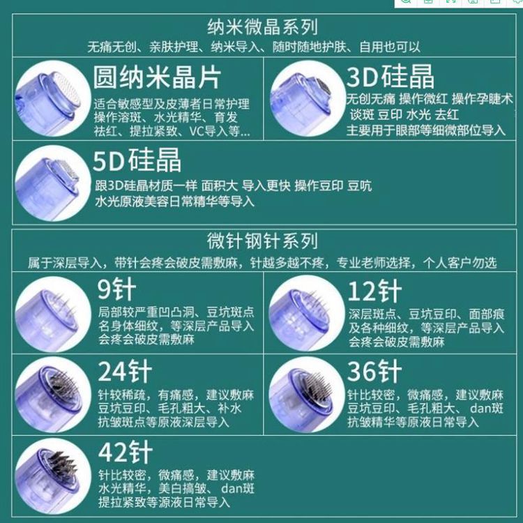 Nano Water Light spot disolución fabricante de instrumentos microcristal sin aguja importación punto de fusión no invasivo medio embrión capa microneedle Shuttle Instrumento Fábrica