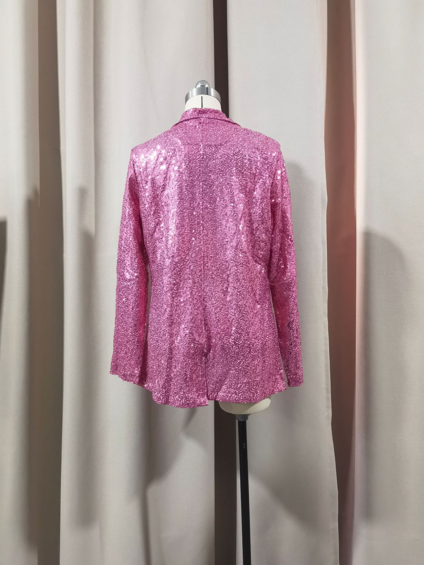 Blazer da donna con paillettes – Giacca da ufficio a maniche lunghe (revers strutturati, comfort elasticizzato, versatilità dal giorno alla sera)_voghion.com