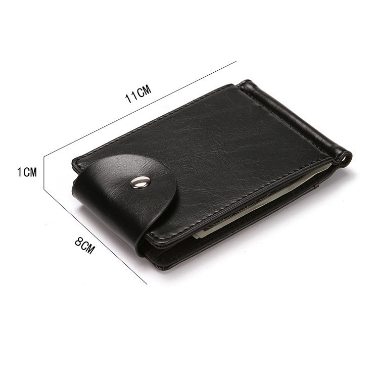 Trendy, Creative, and Fashionable Men's Wallet Flap Buckle Korean Version US Dollar Clip Multi Card Case_voghion.com