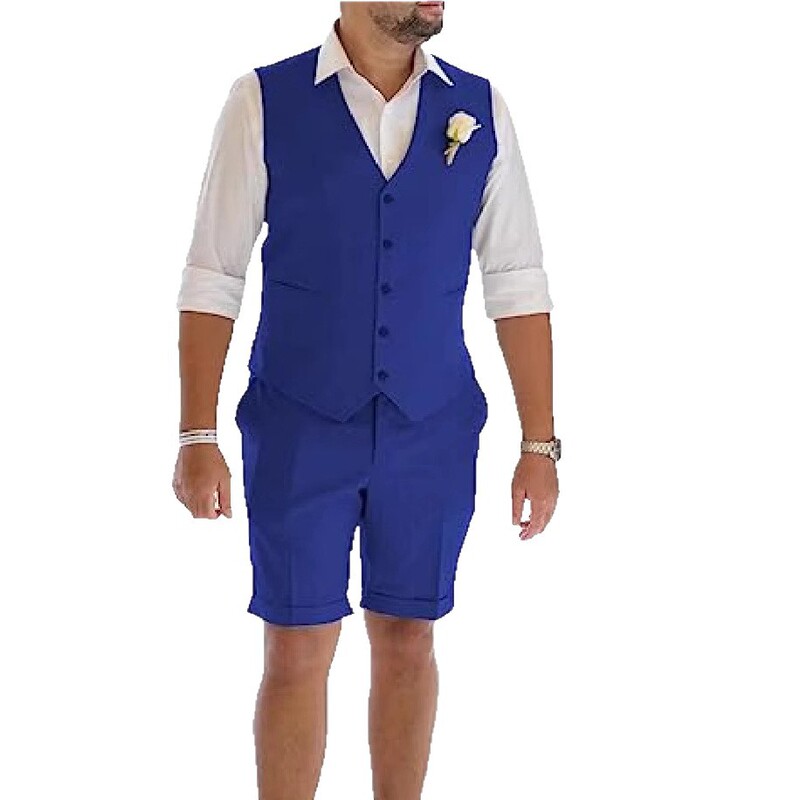New Summer Vest Suit for Men, Simple and Elegant, Suitable for Foreign Trade, European and American Style, Can Be Worn at Banquets and for Daily Wear