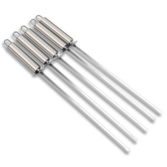 Steel skewers with tube handles, thickened BBQ BBQ skewers, barbecue skewers, barbecue tools, mutton skewers, barbecue tools