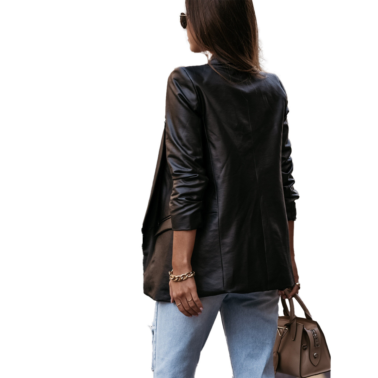 Women's solid color casual cardigan coat_voghion.com