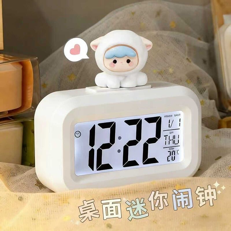 Cute Little Sheep Cartoon New Alarm Clock for Students, Study Desk Clock, Children's Mini Smart Electronic Clock Cute Little Sheep Cartoon New Alarm Clock for Students, Study Desk Clock, Children's Mini Smart Electronic Clock