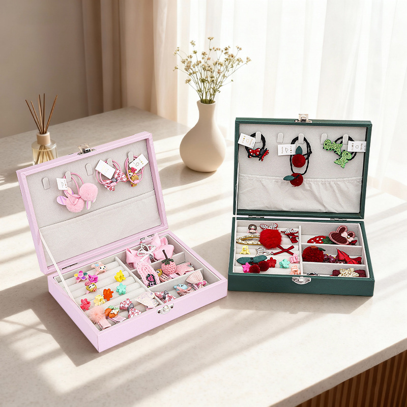 Cross-Border Multifunctional Jewelry Box Earrings Earrings Necklace Jewelry Storage Gift Box Wholesale Single-Layer Rhombus Jewelry Box