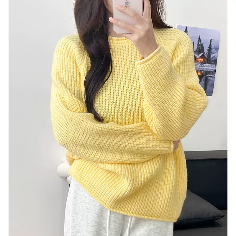 毛衣女秋冬季2025新款外穿套头宽松休闲慵懒风高级感穿搭针织上衣