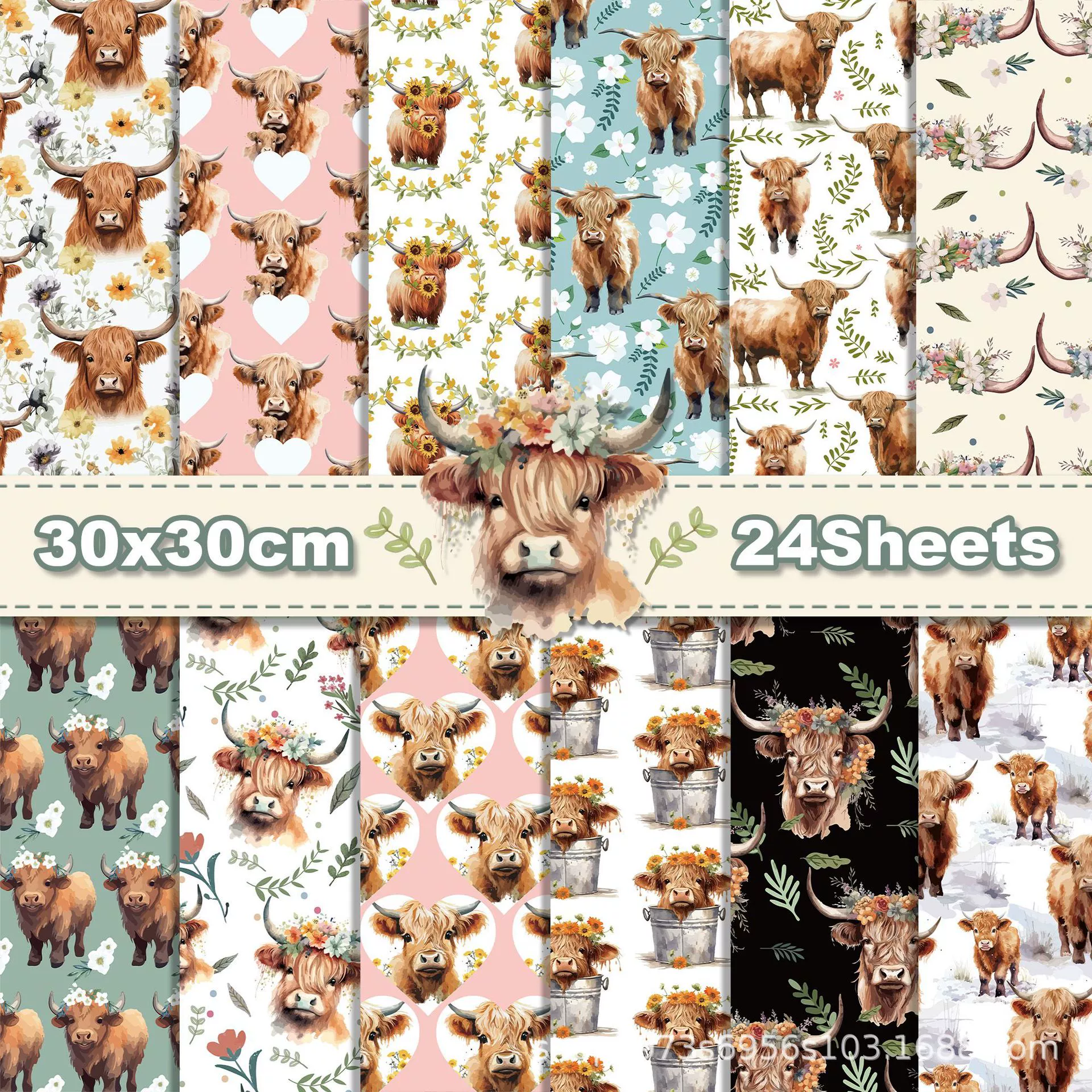 WW115 плато коровы высокогорья коровы культурные и творческие декоративные бумажные бумажные записки фоновая бумага