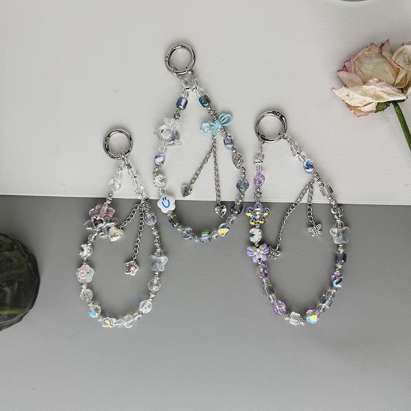 New Fairy Crystal Short Mobile Phone Hanging Chain High-End Luggage Fashion Pendant Mobile Phone Lanyard Car Decoration