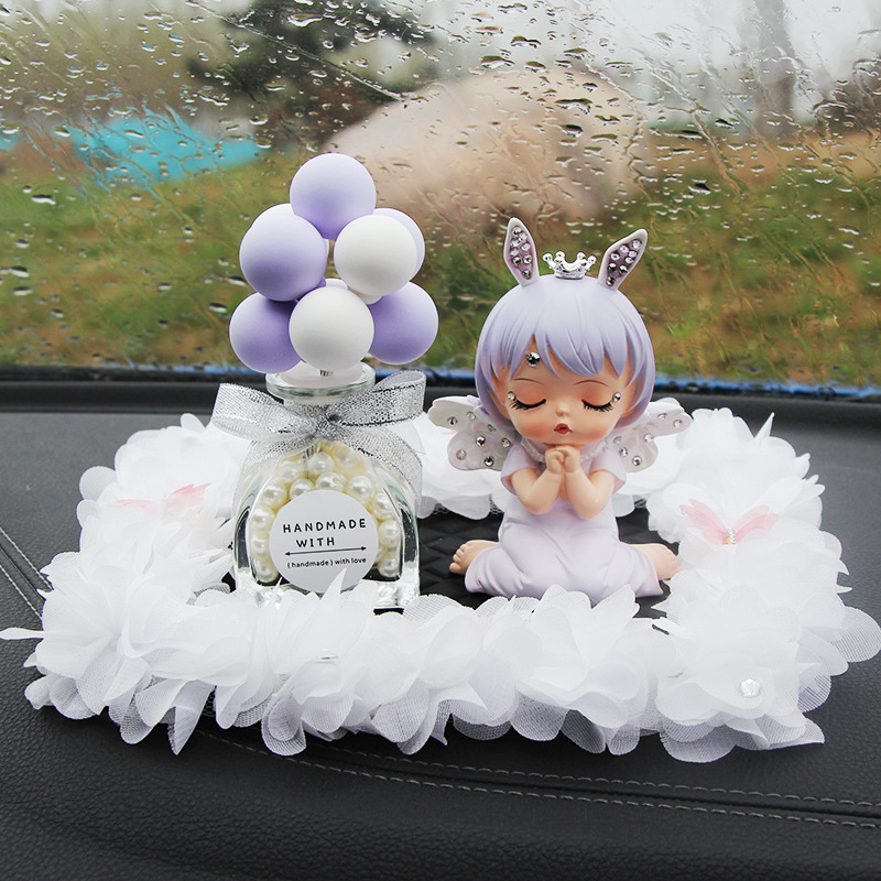 Adornos de coche Annie de diamantes adornos de coche ángel resina linda niña de dibujos animados interior del coche regalo de cumpleaños