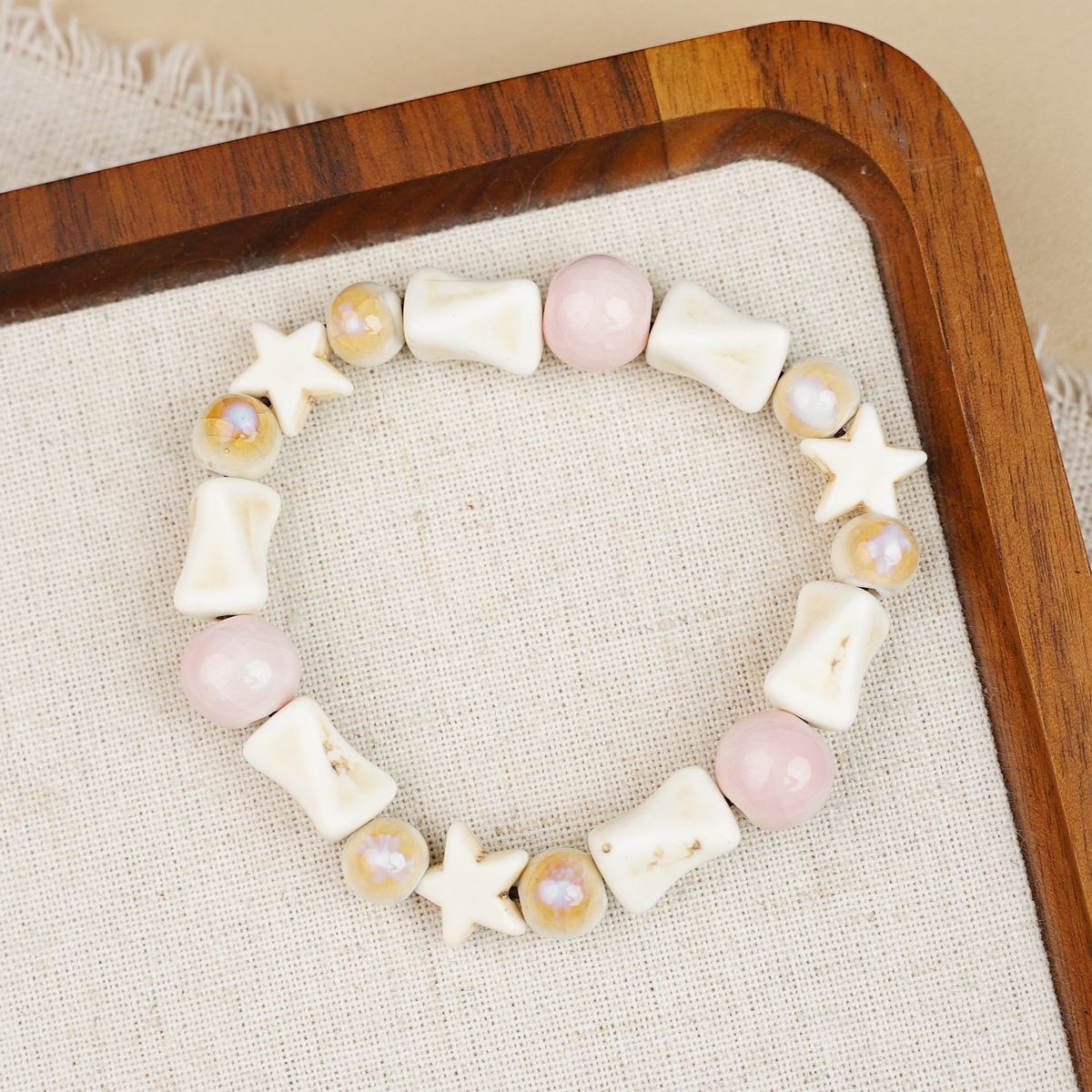 Jingdezhen pulsera de cerámica de verano mujer alta sensación galletas serie de gatos nicho diseño universal pulsera alta sensación