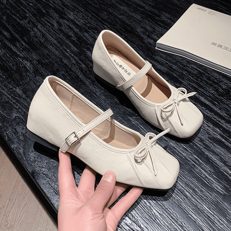 Zapatos Mary Jane de estilo francés con aumento de altura de 5 cm para mujer, nuevos zapatos de otoño 2025 versátiles, retro, antideslizantes, con lazo, zapatos individuales