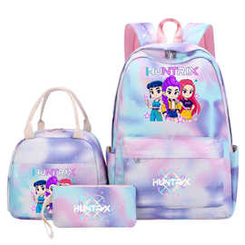 外贸热销 Kpop 猎魔女团小初高中生彩虹书包男女休闲旅行双肩背包