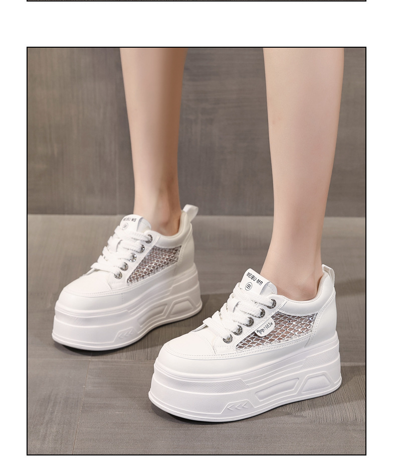 Giày sneaker nữ đế dày lưới mỏng mùa hè, tăng chiều cao bên trong, đính đá rhinestone — màu đen chi tiết 12