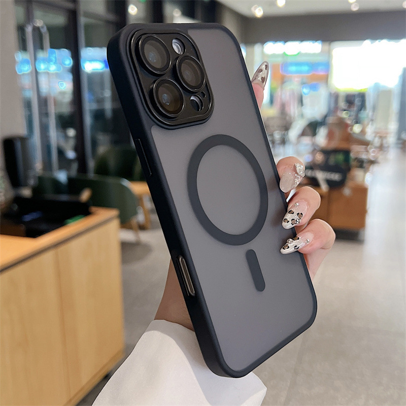 Yudun Sensación de piel magnética esmerilada para iPhone16ProMax Color sólido 15 Funda para teléfono móvil Apple 14 Hombres y mujeres 13 Nuevo