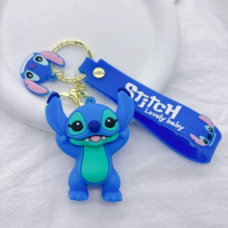 クロスボーダーのかわいいスティッチキーホルダー、シリコン製人形、リロ＆スティッチキーチェーン、ネットで話題の小物卸売|undefined