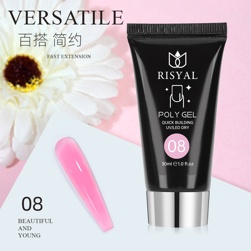 水晶延长胶poly gel美甲店免纸托快速无痛光疗胶30ml指甲模延长甲|undefined