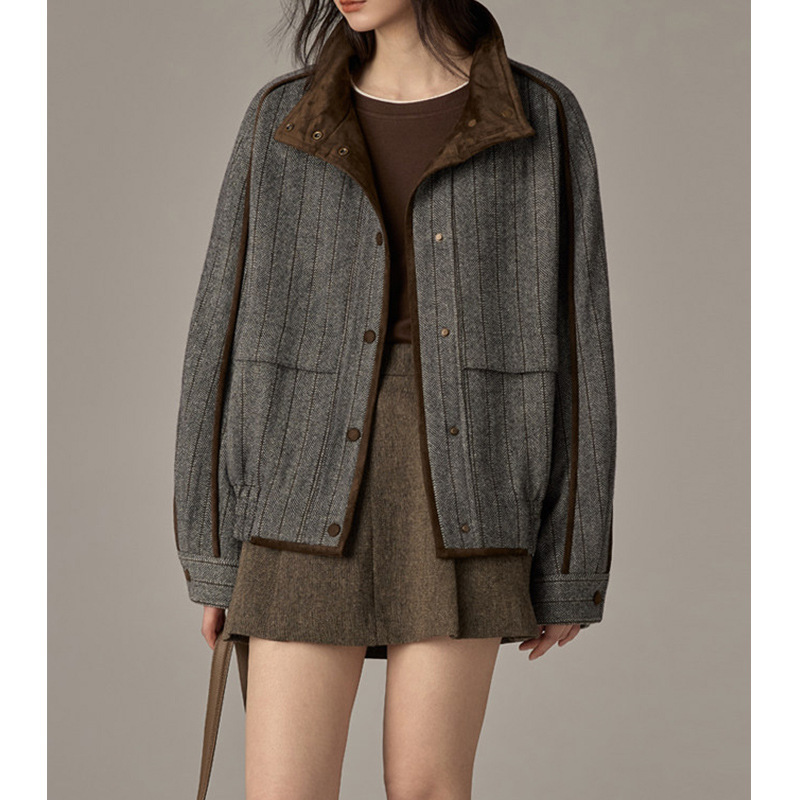 【Duo*Order】Vintage Old Money Style Women's Short Jacket 2026 Autumn Winter New Suede Patchwork Jacket 【Duo*Order】Vintage Old Money Style Women's Short Jacket 2026 Autumn Winter New Suede Patchwork Jacket