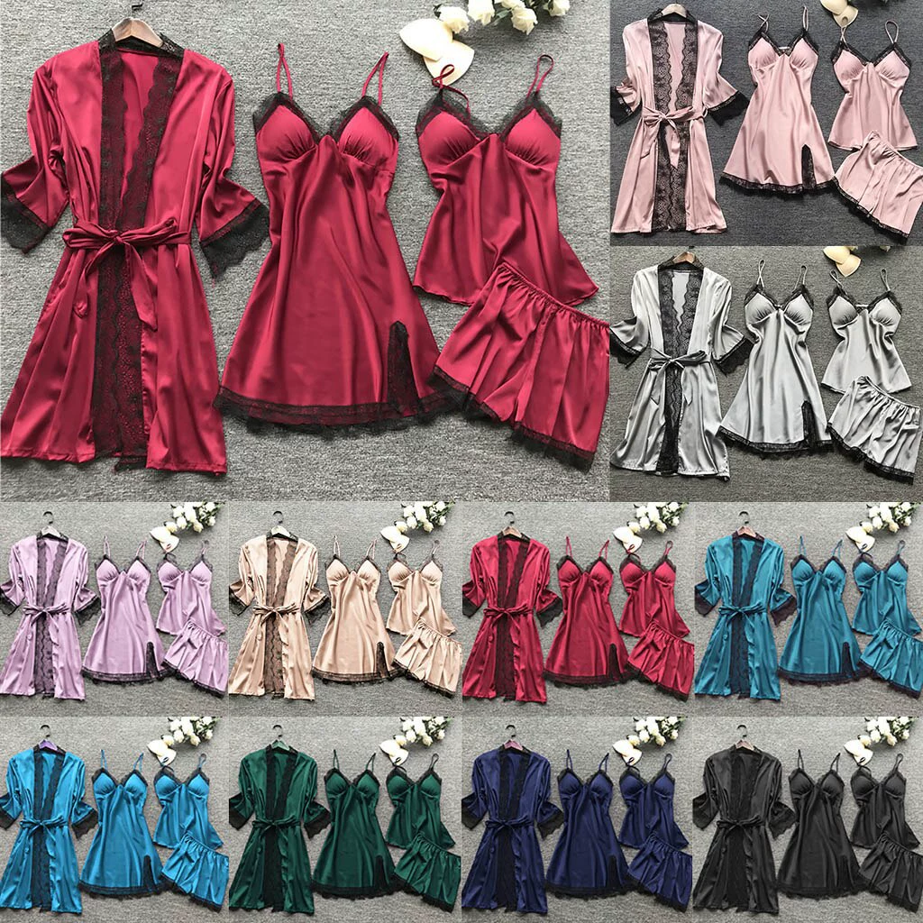 Слинговые пижамы женская домашняя одежда ночная сорочка с накладкой на грудь