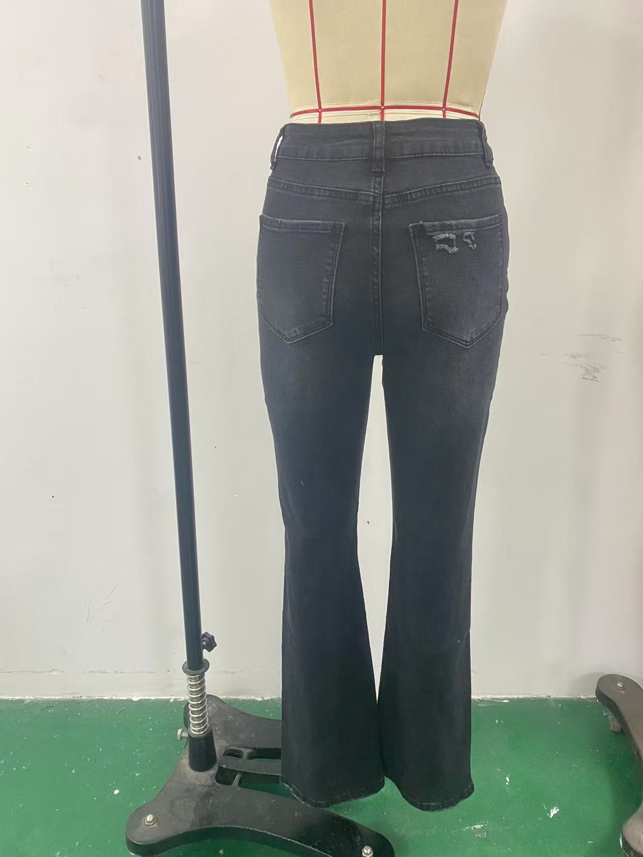 Women's Mid-Rise Straight Leg Jeans - Comfortable Distressed Denim Pants With Sandwashed Finish For Casual & Streetwear_ecoleips.com