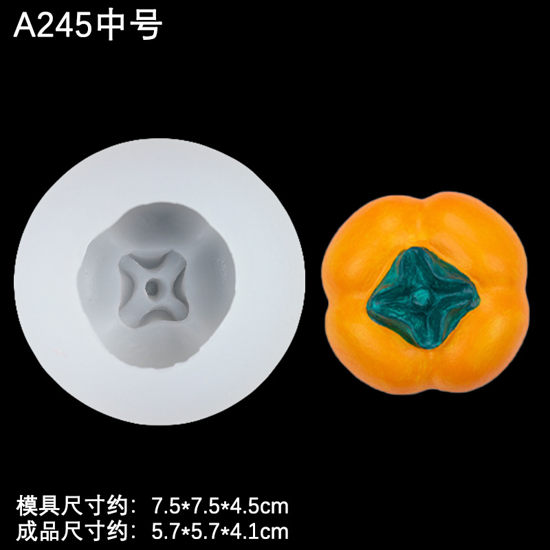 Gran tamaño pequeño caqui silicona molde creativo hornear decoración fondant chocolate cake accesorios aromaterapia vela