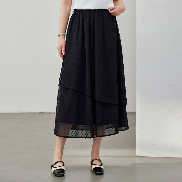 Юбка для похудения с текстурой нерегулярной драпировки] Женская одежда больших размеров для женщин больших размеров, лето 2025, новый стиль.