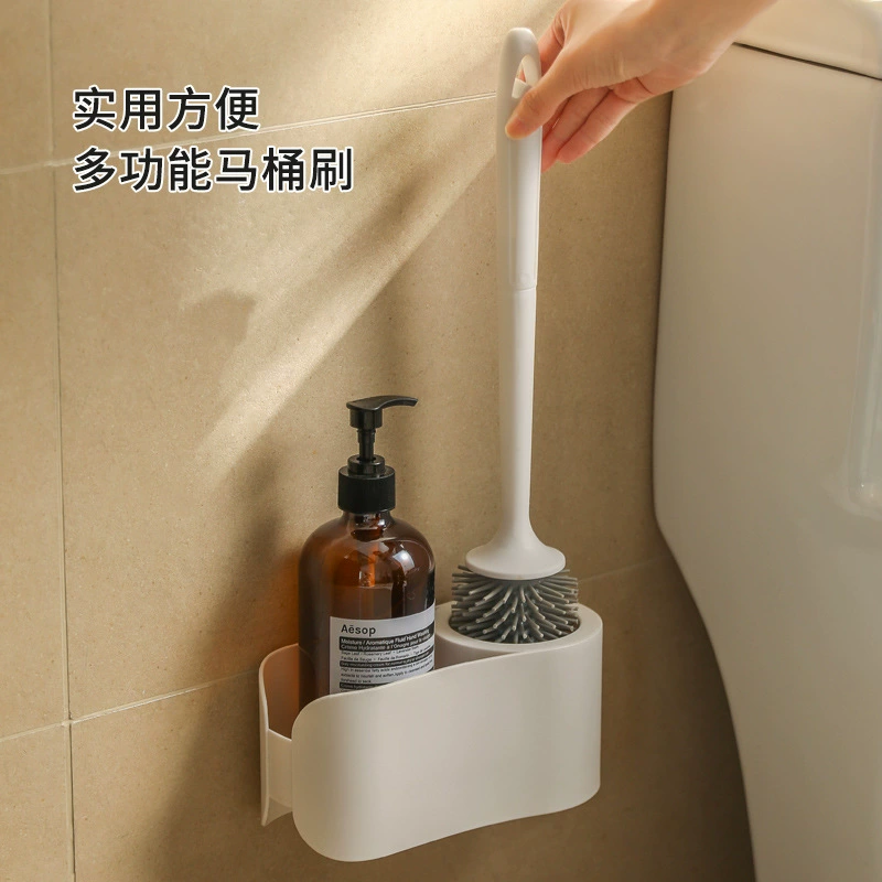 Силиконовая щетка для унитаза с хранилищем, настенная, набор щеток для чистки унитаза без мертвого угла, бытовая стойка для хранения унитаза.