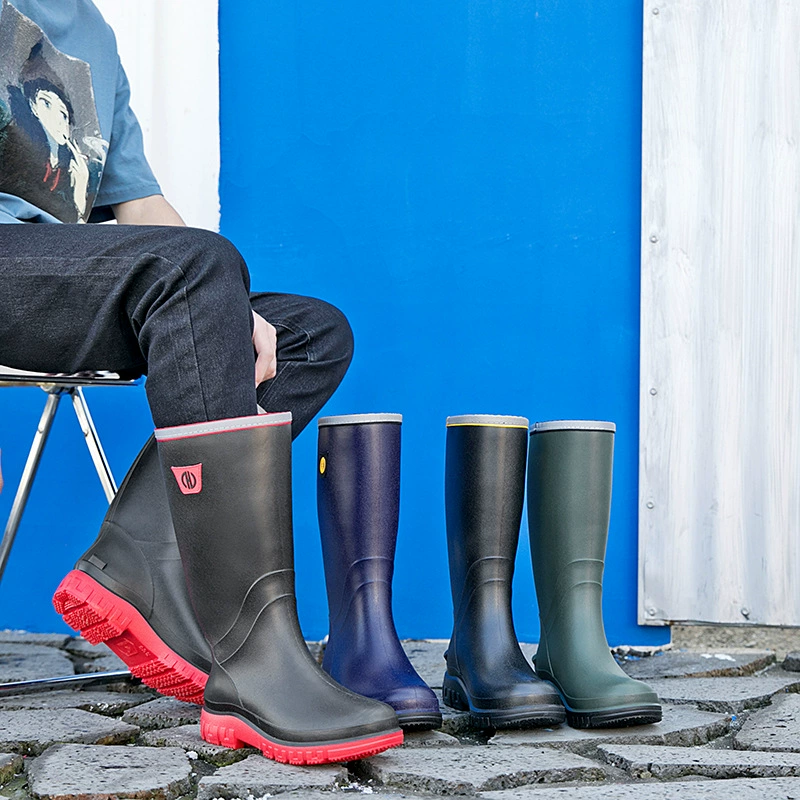 Высокие резиновые сапоги Мужская обувь среднего размера Короткие сапоги с низким верхом Водные резиновые сапоги Водонепроницаемые сапоги Дождевые сапоги Охрана труда Водная обувь для мужчин
