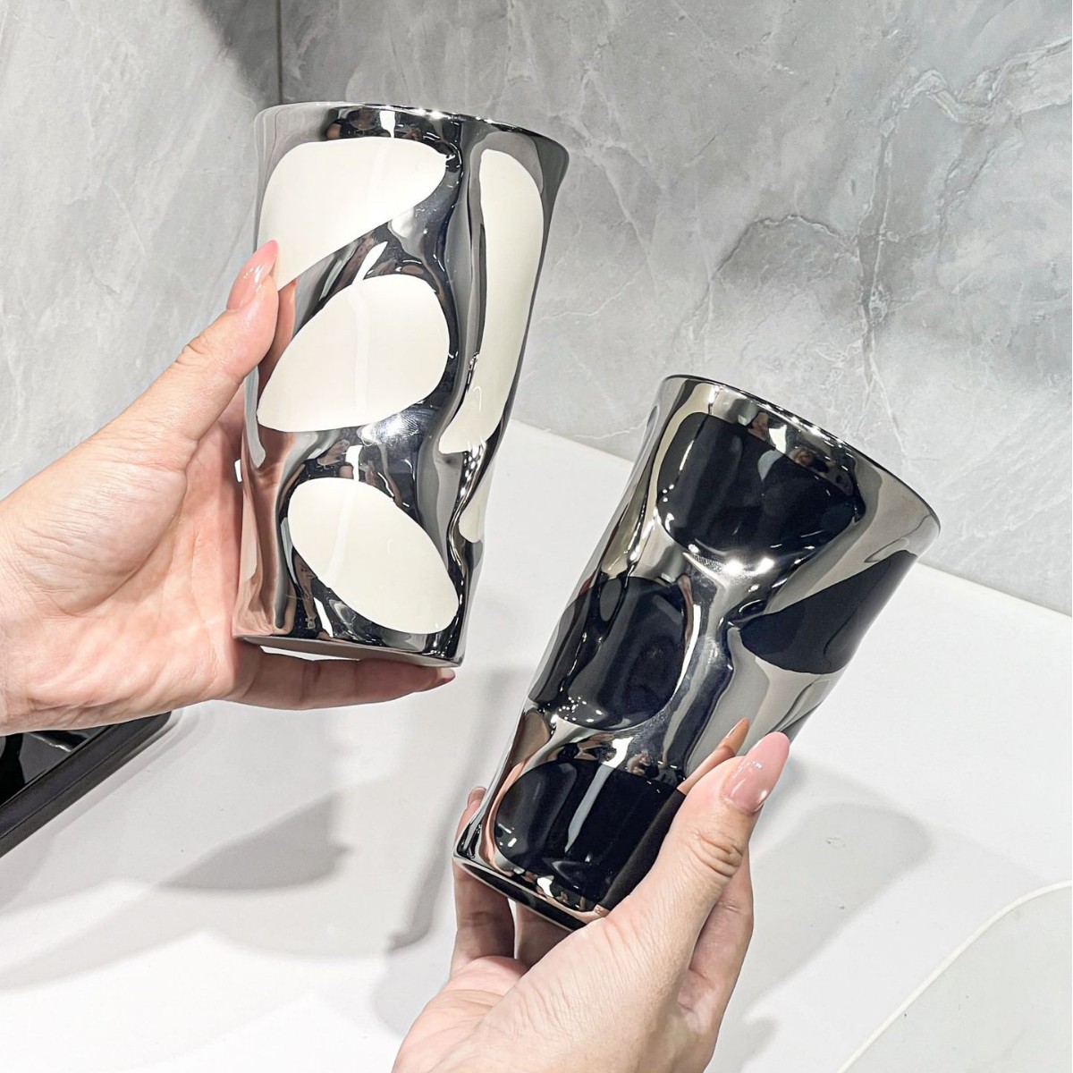 Set de vasos para cepillos de dientes retro de lujo pareja_voghion.com