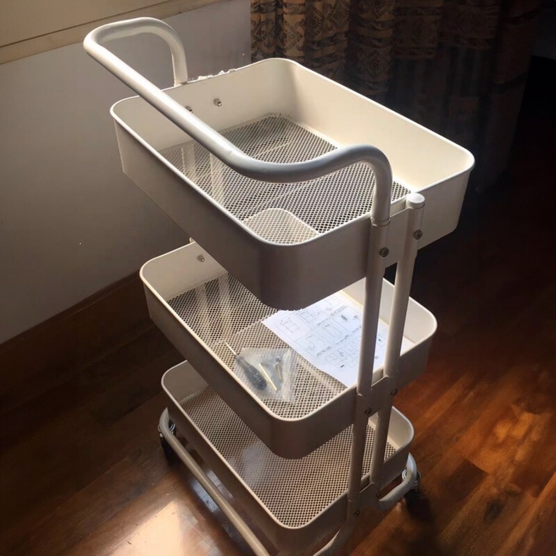 Kitchen Mobile Storage Rack, Floor-Standing Multi-Layer Trolley, Gap Storage Rack for Household Snacks