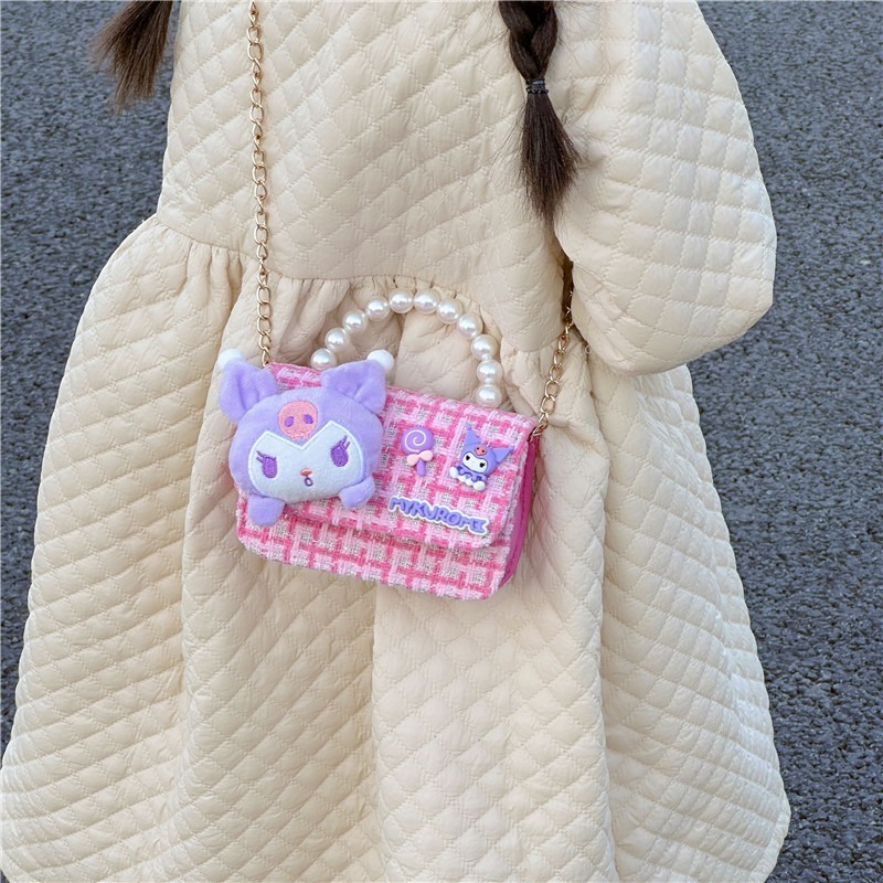 Bagos de moda para niñas de viento fragante 2025, otoño y invierno, nuevos accesorios de bolsos de hombro para niños, bolsos de princesa