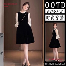 �ձ��L�B��ȹŮ2024�¿�߼��г��ﴩ�ʽ�z�q���ȹ�Ӻ�ɫ�Lȹ