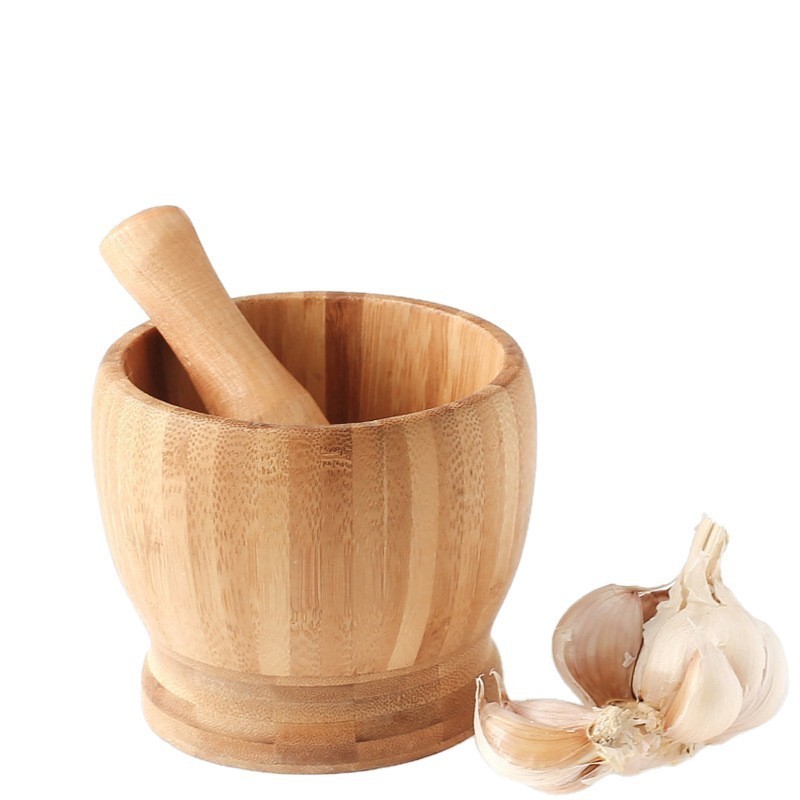 Bamboo Garlic Pounder, Garlic Masher, Medicine Pounder, Wooden Garlic Mortar, Garlic Press, Garlic Peeler, Garlic Grinder, Garlic Crusher, Multifunctional Household Tool