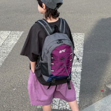 新款儿童潮流双肩包简约休闲旅游外出大容量男童绑带洋气男孩背包