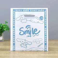 Takeout Packaging Bags for Fruit Bowls, Food, Baking, Desserts, and Bread—Custom-Printed Logo on Hand-Held Off-White Plastic Bags