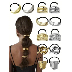 欧米のギャルの風感の金属の髪のひものシンプルな気質の女性の強い人の個性の大気のシュシュはポニーテールを編んで髪飾りを編みます。