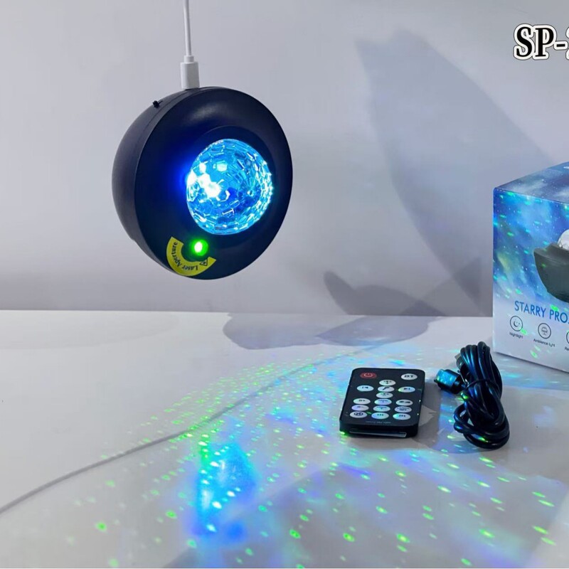 新しい SP-250628-5 星空 RGBW プロジェクターオーディオ磁性流体ピックアップ毒音楽リズム雰囲気|undefined