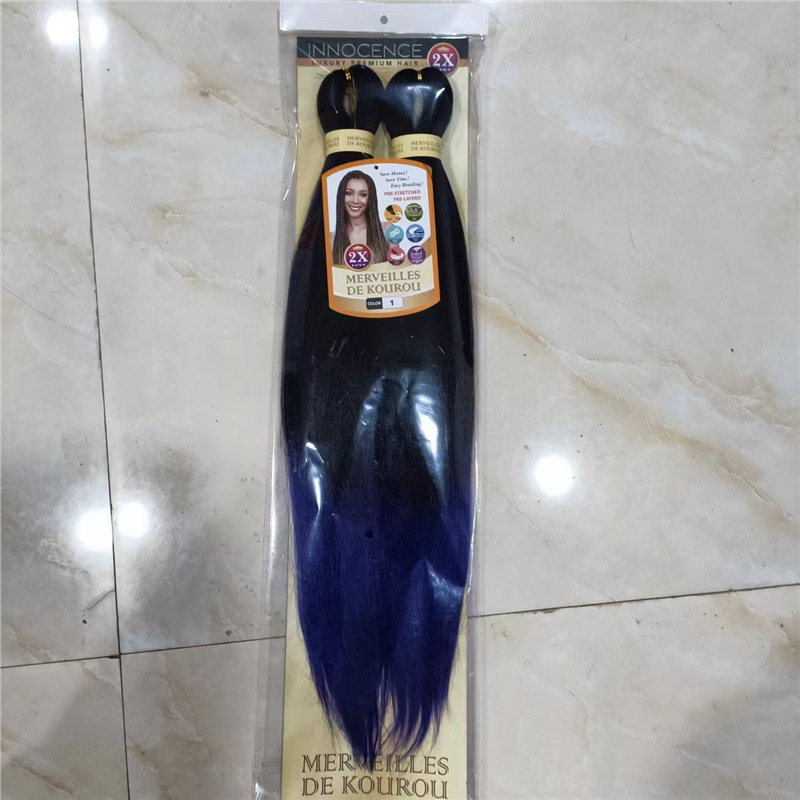 Trenzas grandes Ez, paquete de dos, flequillo exótico y moderno, cabello rizado de estilo exótico, peluca con flequillo completo