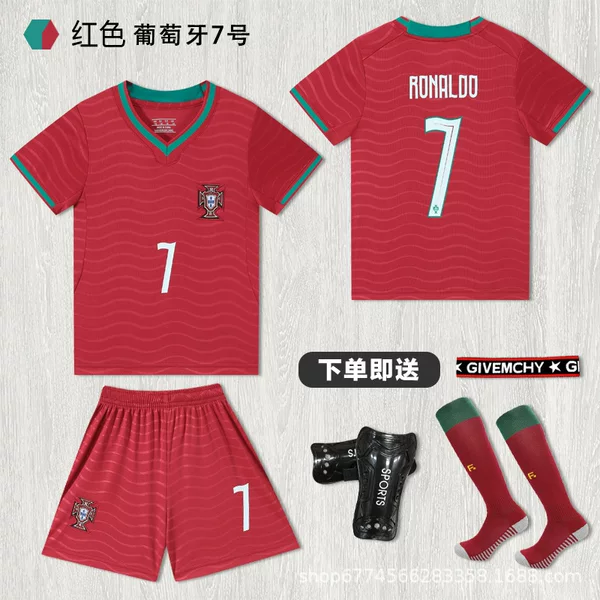 26-27 World Cup National Team Portugal Home and Away Cristiano Ronaldo No. 7 Club Football Uniform Set for Fans Quick-Drying
