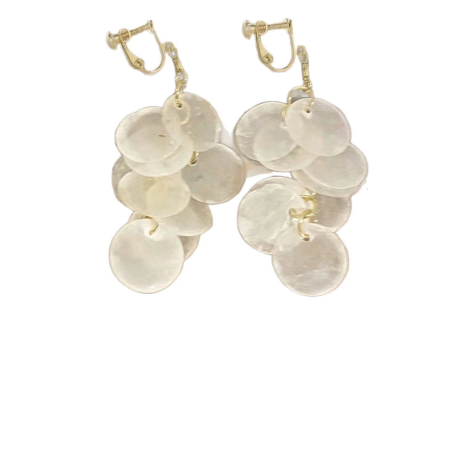 Earrings with tassels, ear clips, no pierced ears