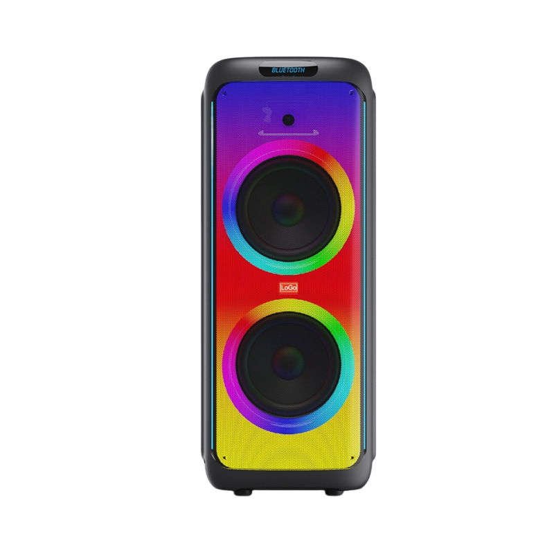 High-looking subwoofer double 12-inch 200W karaoke Bluetooth party large stereo with RGB flame lamp Bluetooth stereo