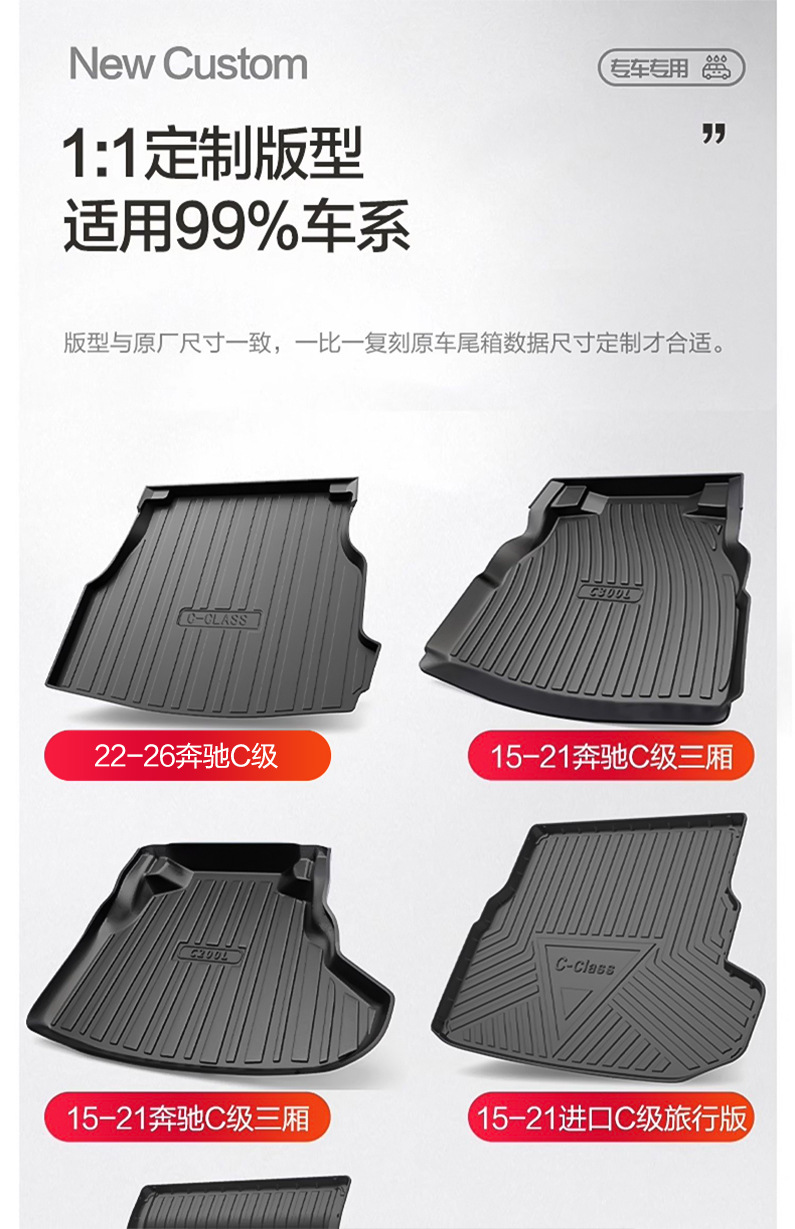 Suitable for Mercedes-Benz C-Class C180L/C200L/C260L Trunk Mat 2026 Model Car Interior Decoration Supplies Trunk Mat