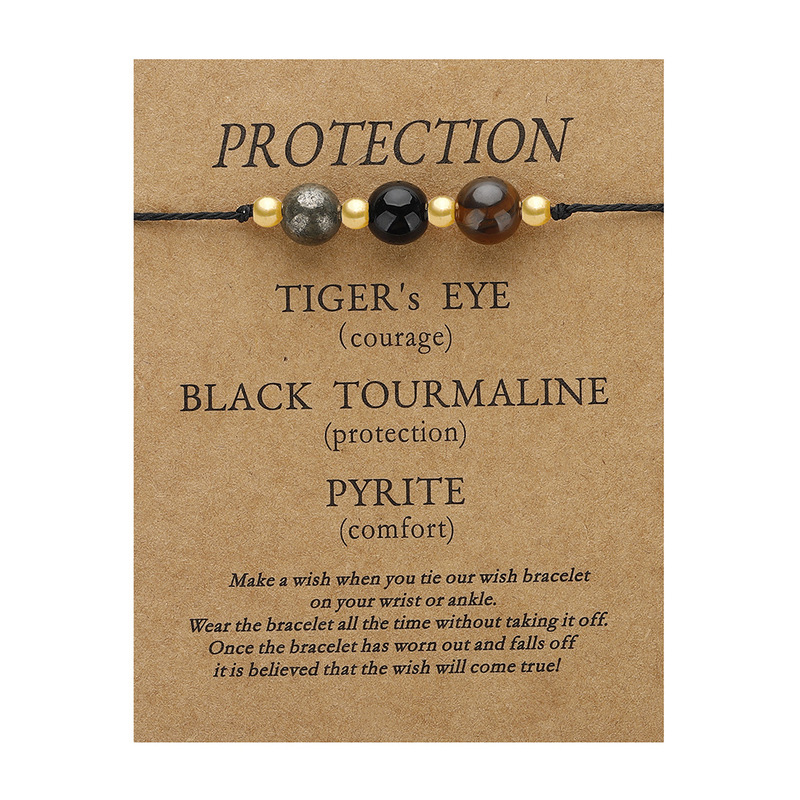 Amazon Hot Sale Stone Bracelet Hand Woven Iron Ore Tiger Eye Stone Stone Copper Bead Combination WISH Small Bracelet