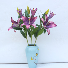 直播背景仿真百合花打印香水百合花油画百合家居装饰花酒店软装花