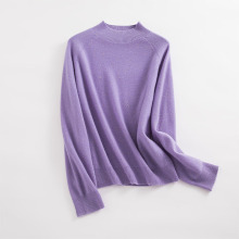 2024金豆毛衣女宽松版纯羊毛半高领内搭针织衫打底羊毛衫细羊毛