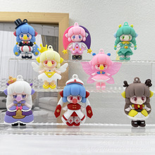 吹泡泡女孩钥匙扣滴胶公仔挂件泡泡女孩软胶公仔盲盒小挂件书包配