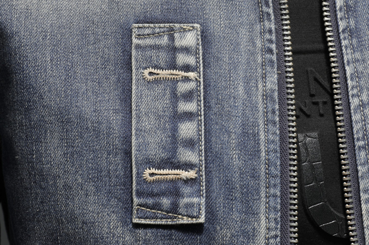 Stylish Retro Men's Denim Jacket Stand Collar Motorcycle Style_voghion.com