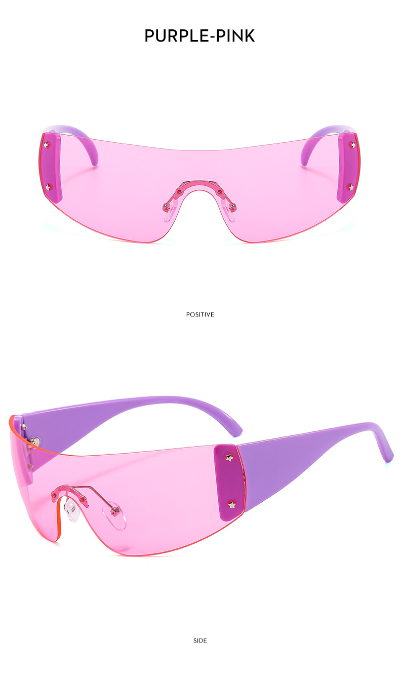 Y2k Five-pointed Star Frameless Sunglasses For Women Retro Style_voghion.com