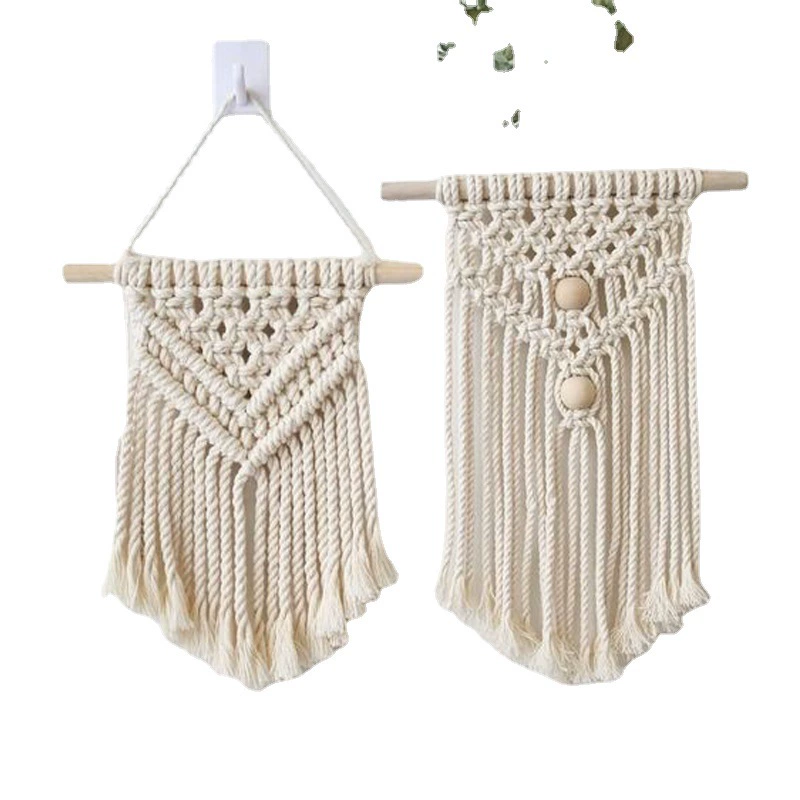 Woven diverse Scandinavian tapestry, handmade, boho style